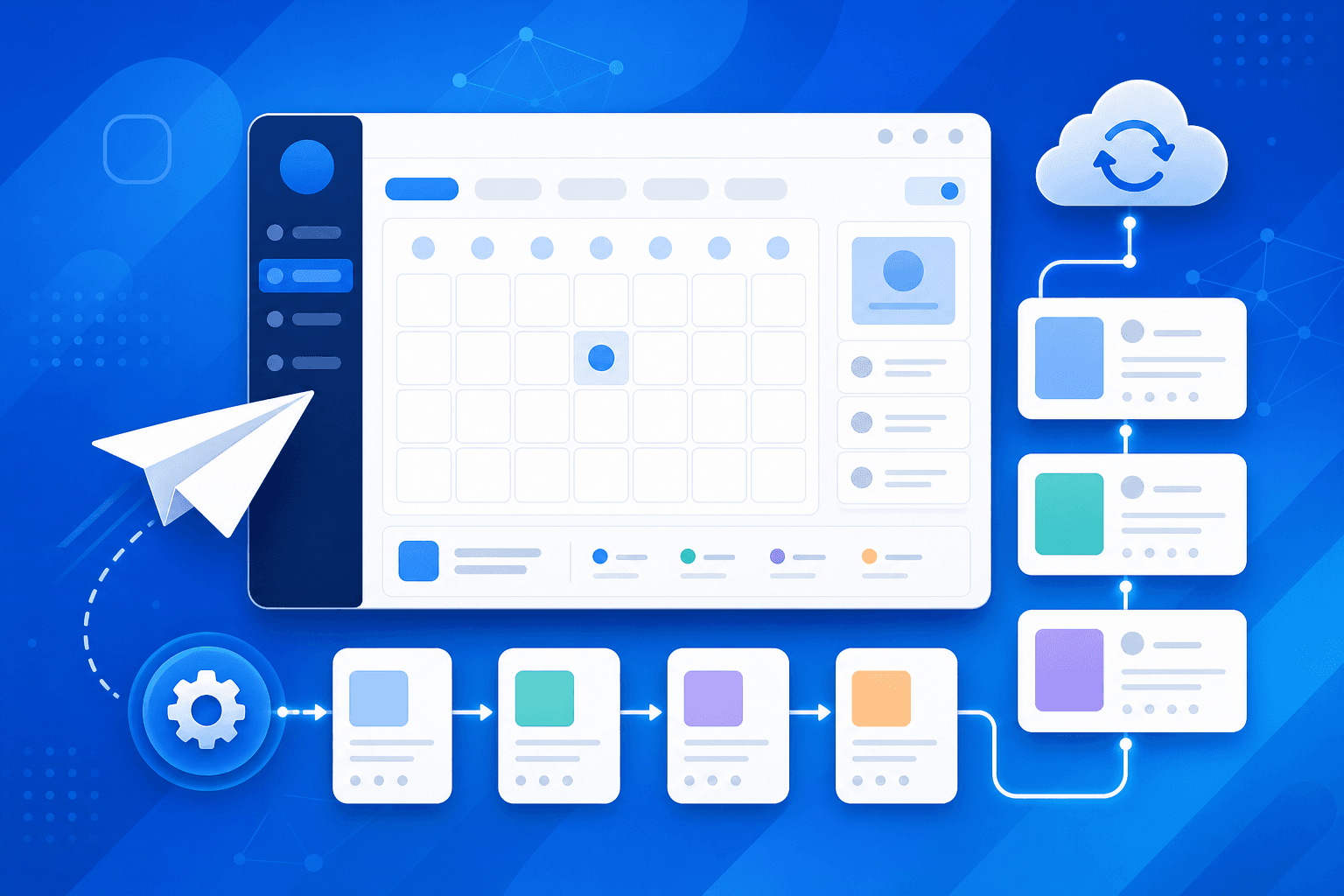 โลโก้ PostPilot — โปรแกรมยิงโพสต์อัตโนมัติ
