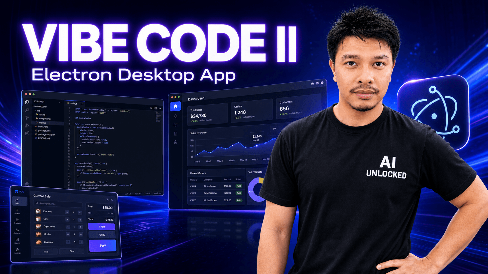 ภาพปก Vibe Code II Electron สร้างโปรแกรมขายด้วย Claude Code